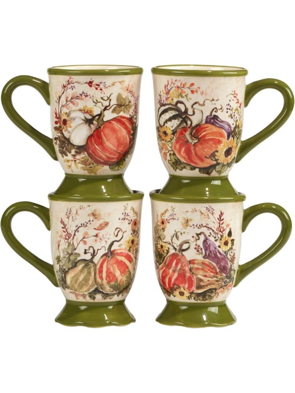 Cozy Autumn Ceramic Mug Set of 4 – Perfect for Coffee, Tea & Hot Cocoa, 16 oz